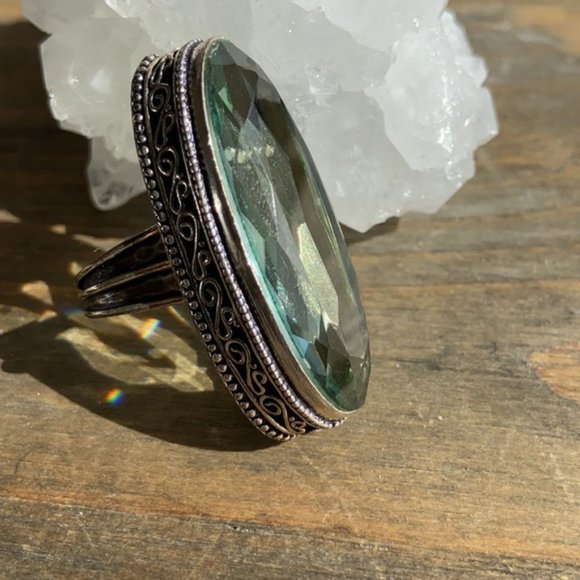 Alquimia Jewelry - HUGE BLUE QUARTZ STERLING SILVER STATEMENT RING